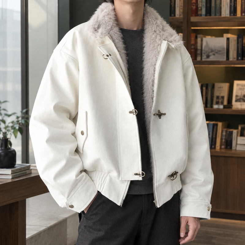 Romano Toggle Jacket - White