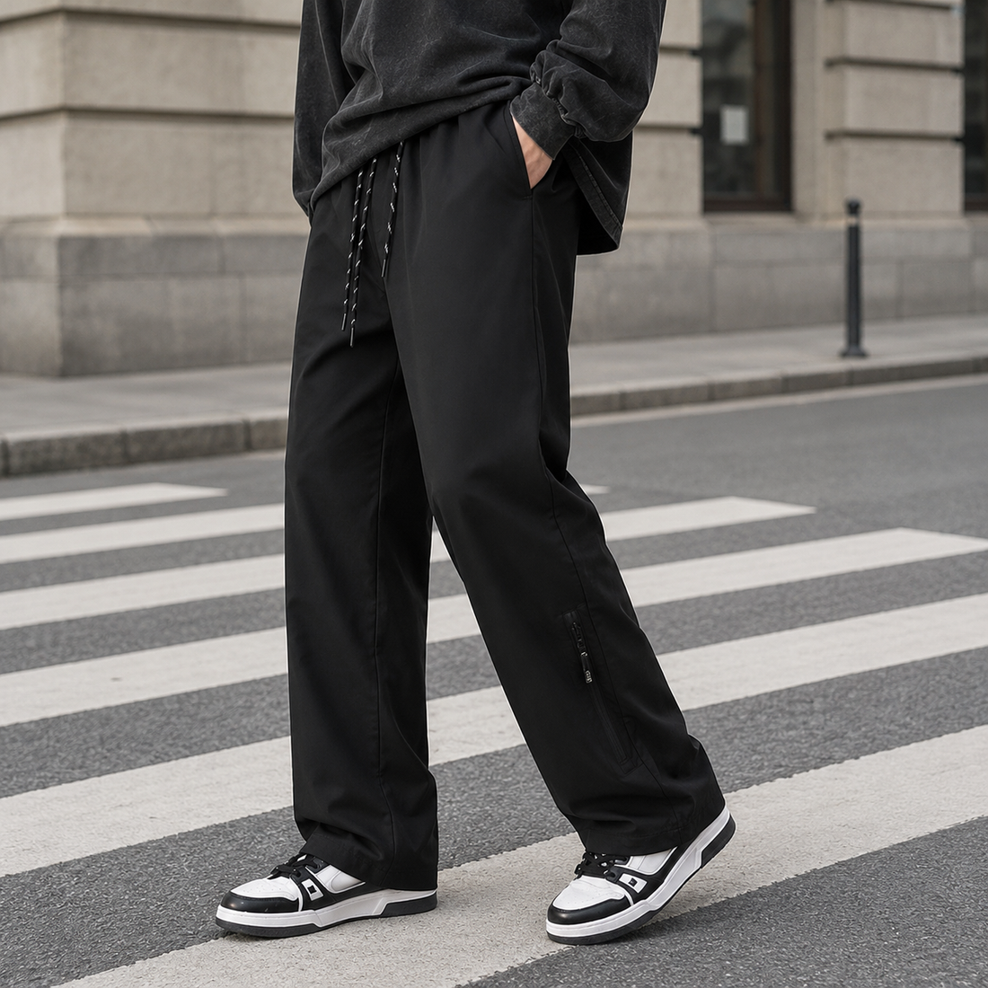 Cyprian Straight-Leg Pants - Black