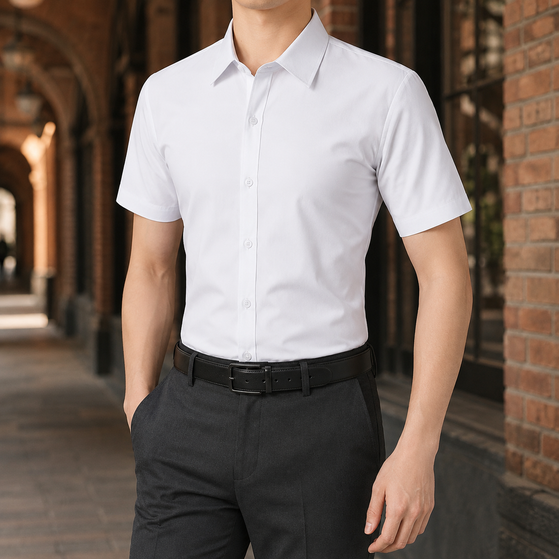Vidal Slim Shirt - Short Sleeve Shirt White