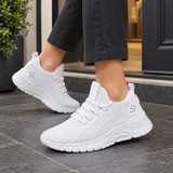 Magenta Knit Sneakers - White