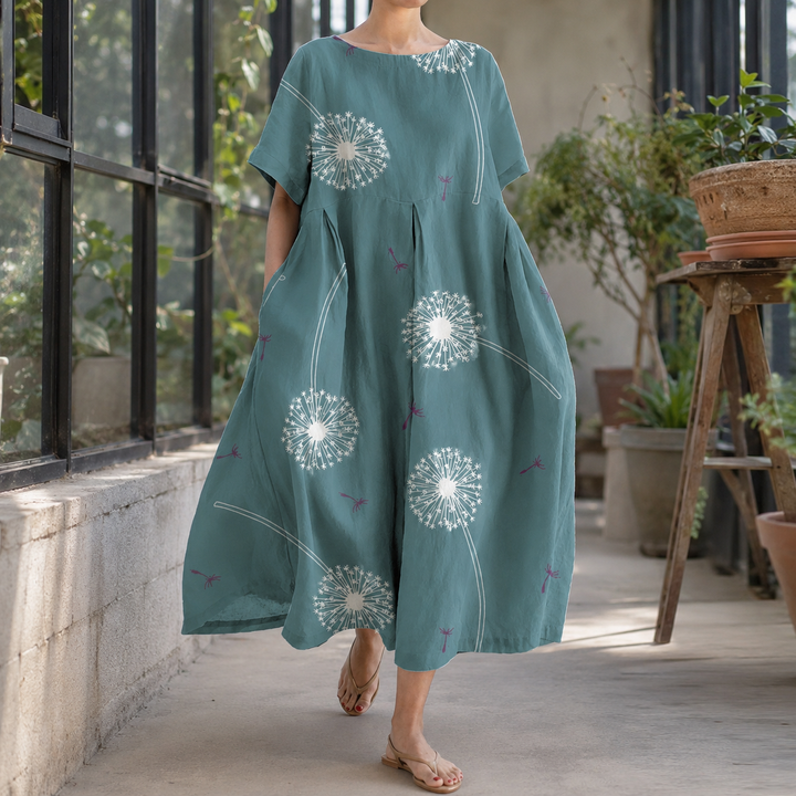 Bernadette-Sage Dandelion Print Dress