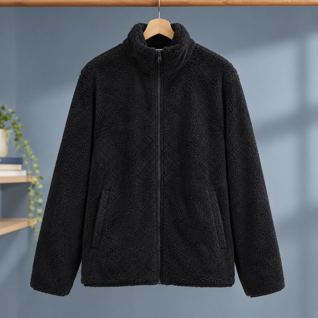 Bethany Plush Zip Jacket - Black