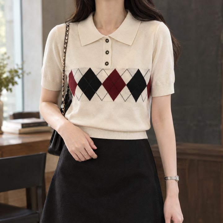 Selma-Pearl Argyle Polo