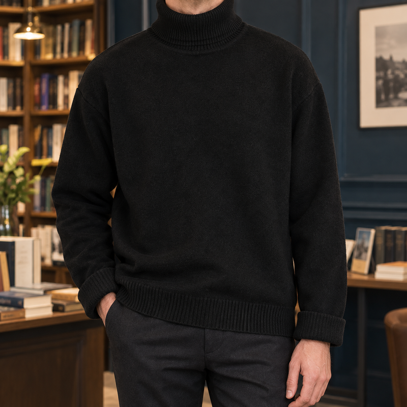 Dorian Turtleneck Sweater - Black