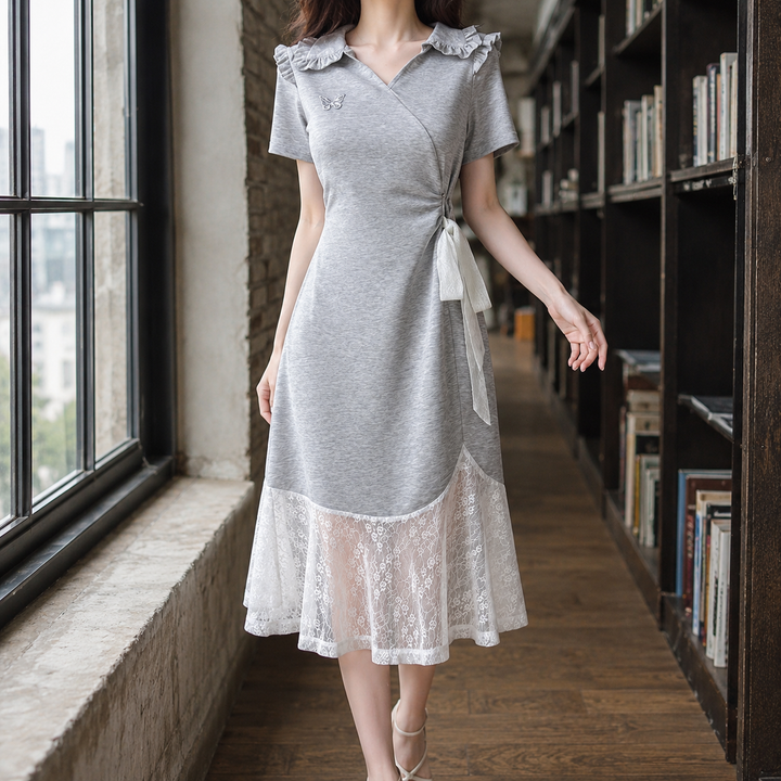 Sylvaine Lace Panel Dress