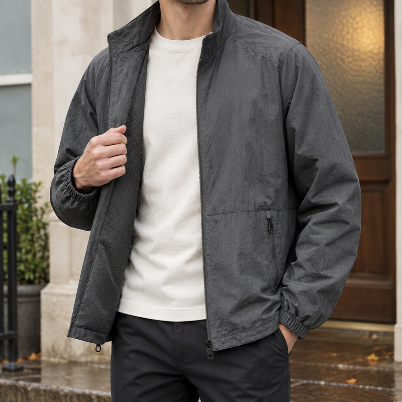Harlan Stand Collar Jacket - Dark Gray
