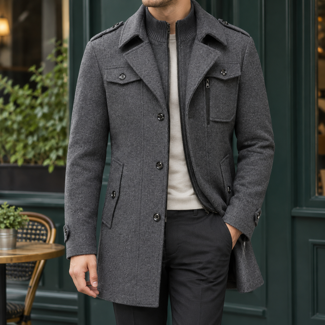 Macaire Layered Jacket - Gray