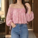 Rowena-Jade Off Shoulder Top - Pink