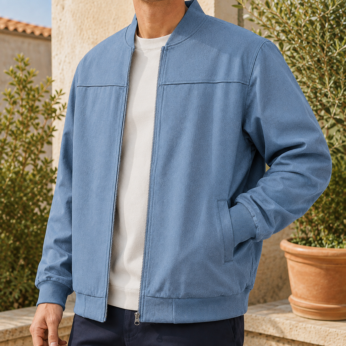 Simeon Bomber Jacket - Light Blue