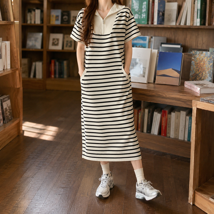 Noemie Striped Midi Dress