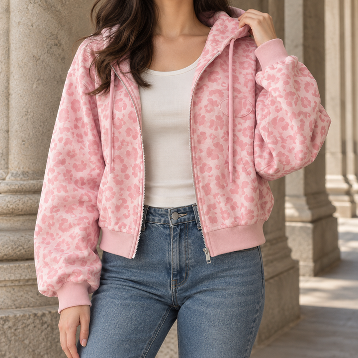 Noemie-Claire Leopard Zip Jacket