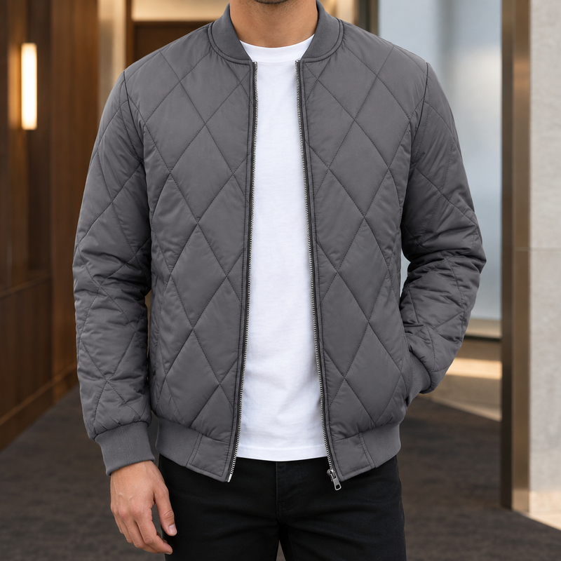 Harlan Quilted Jacket - Gray