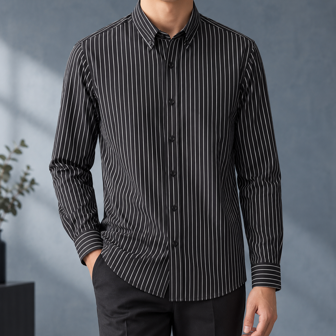 Dario Striped Shirt - Black