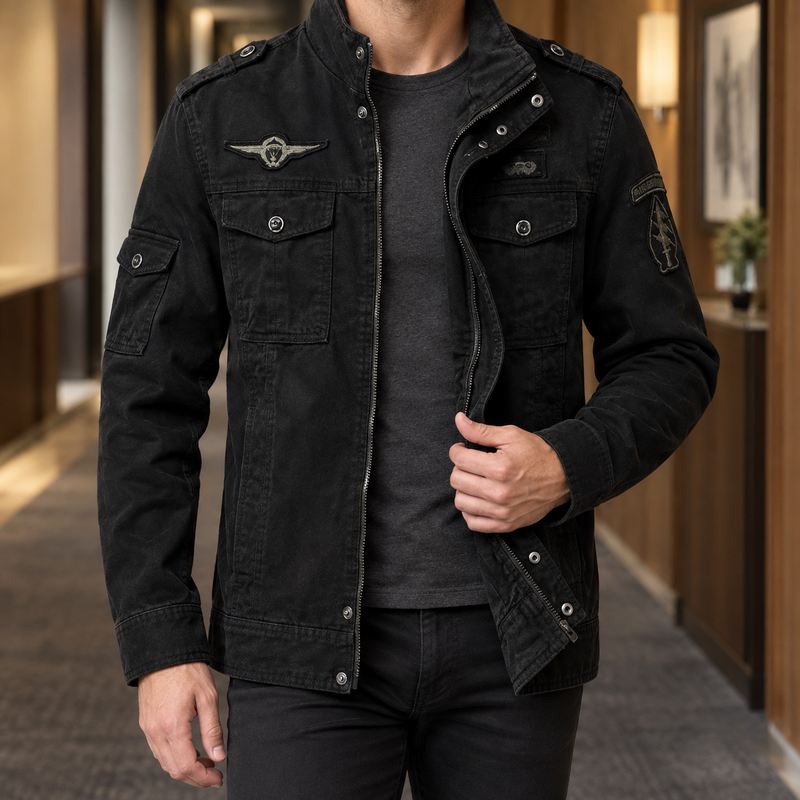 Harlan Military Jacket - Black