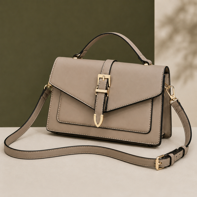 Savoia Buckle Satchel - Khaki