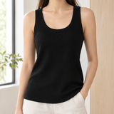 Angelique Scoop Neck Tank - Black