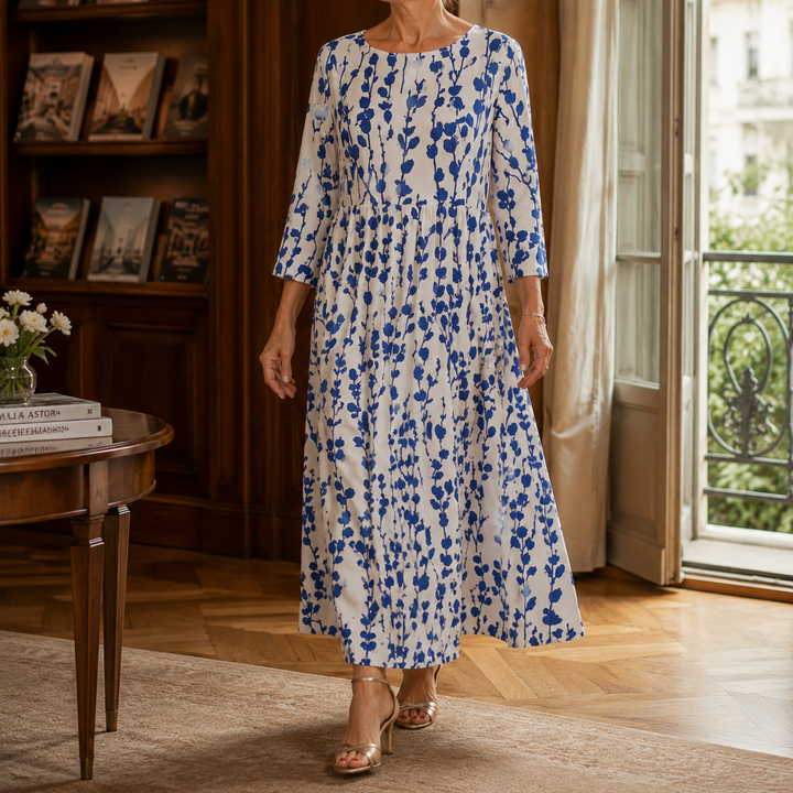 Honora-Pearl Floral Midi Dress