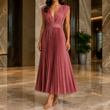 Marisol-Skye Pleated Maxi Dress - Pink