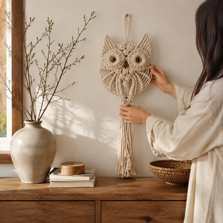 Florian Macramé Owl Hanging