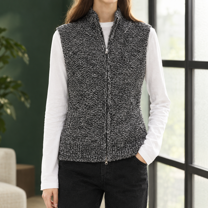 Elettra-Belle High Neck Vest - Gray
