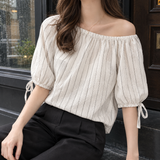 Katherine Gathered Neck Top - White