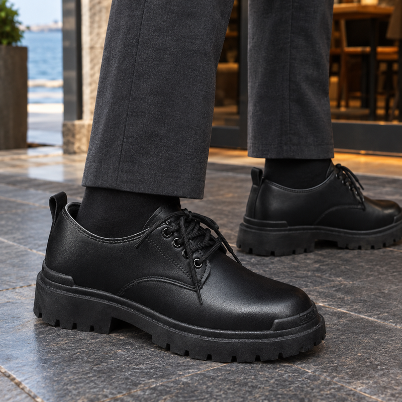 Arcuri-Rimini Lug Sole Derbies - Black