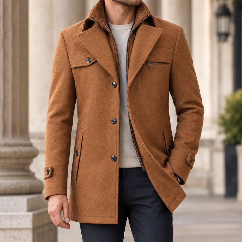 Pierrick Wool Coat - Khaki