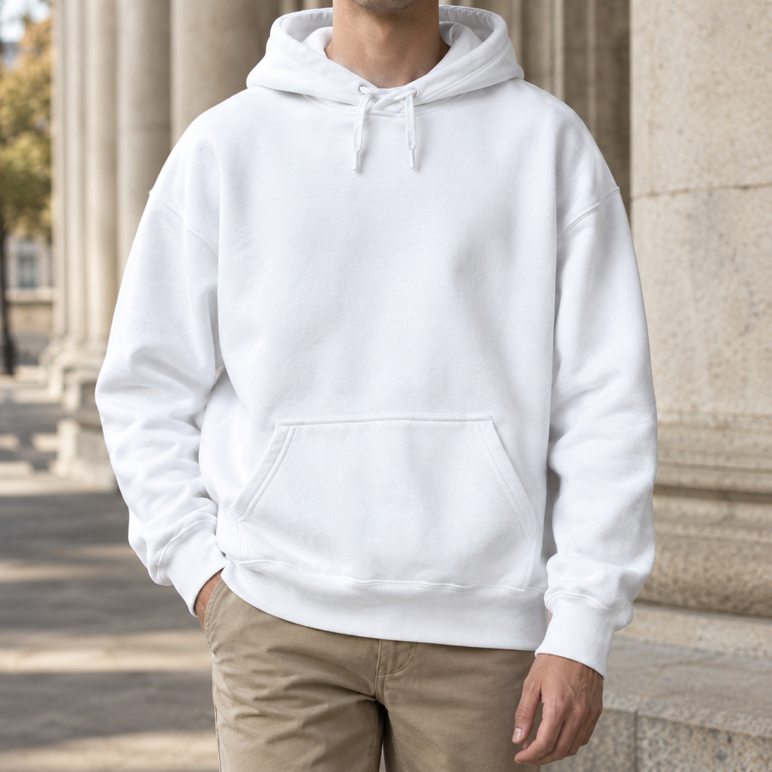 Mathias Drawstring Hoodie - White