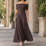 Sylvie-Elise Bardot Maxi Dress - Brown