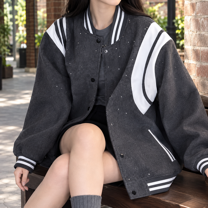 Winona-Louise Embellished Varsity Jacket