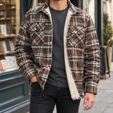 Dario Plaid Lined Jacket - Brown Plaid