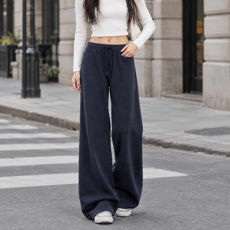 Joelle-Jane Wide Leg Pants - Navy Blue