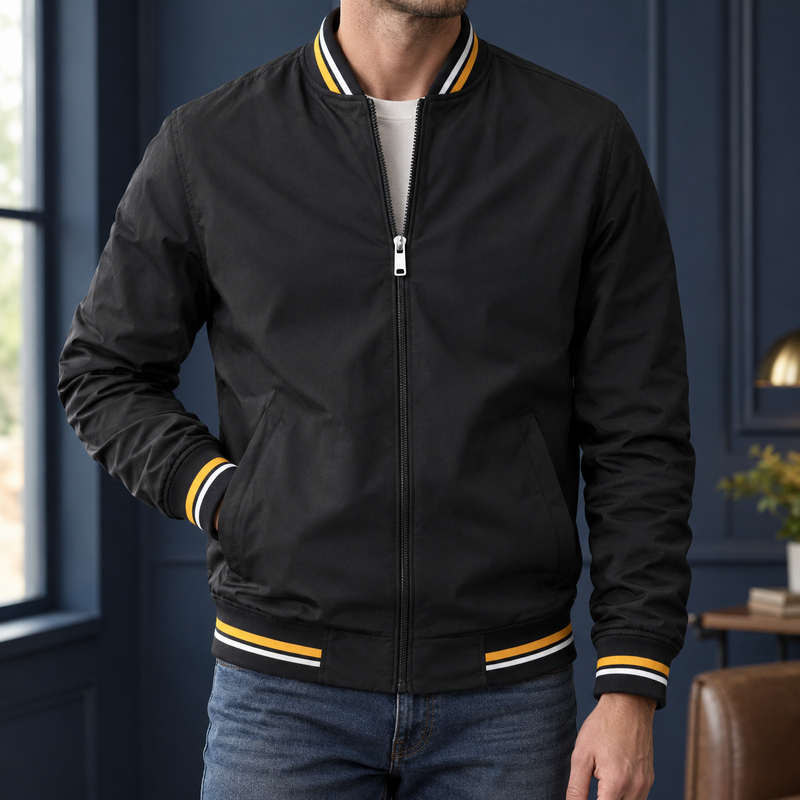 Magnus Varsity Jacket - Black