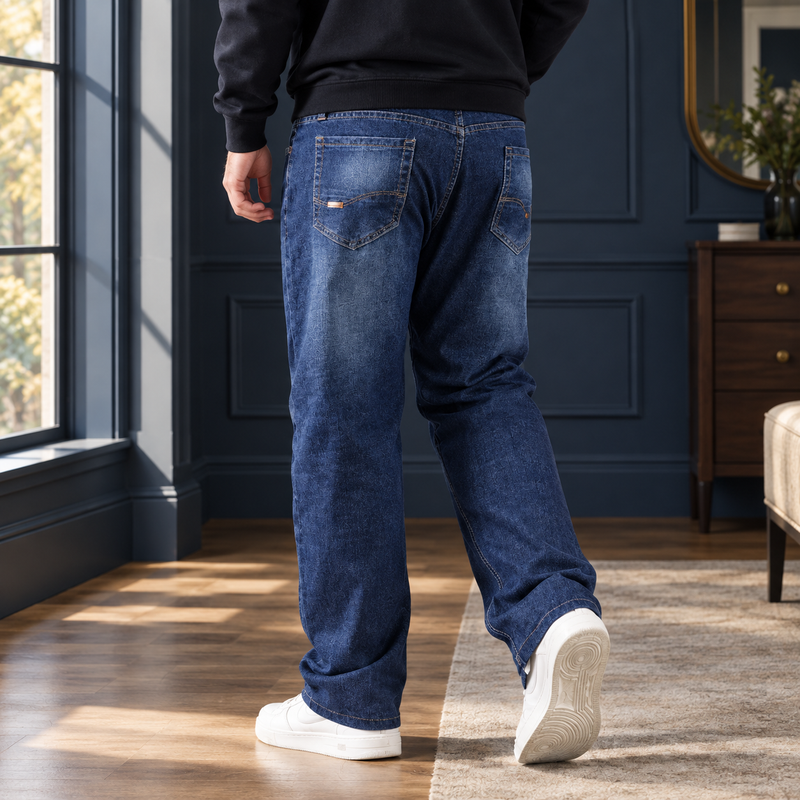 Wyatt Relaxed Jeans - Large Size Denim Blue