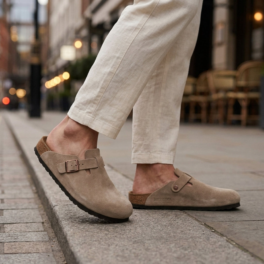 Lorenzo Suede Mules - Beige