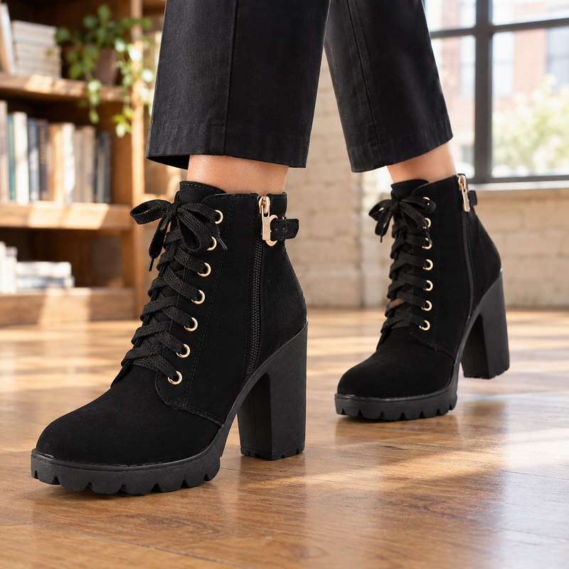 Sabatini-Zara Lace-Up Boots - Black