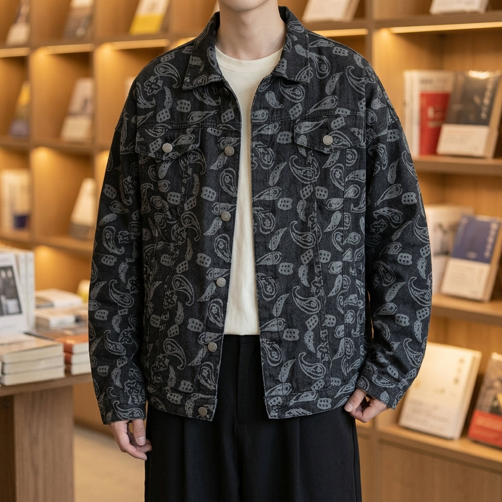 Conrad Paisley Jacket - Black