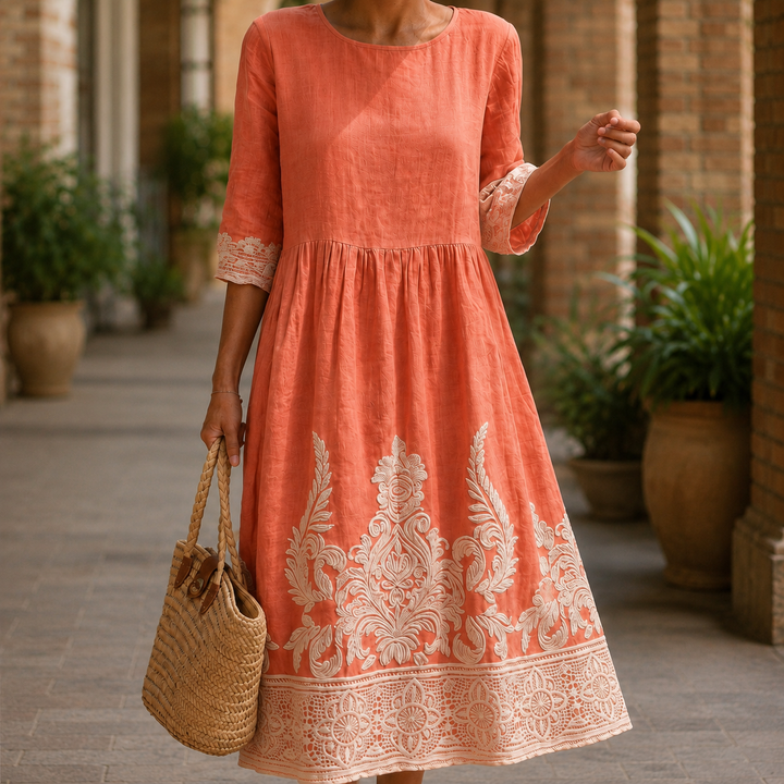 Madeleine Embroidered Midi Dress