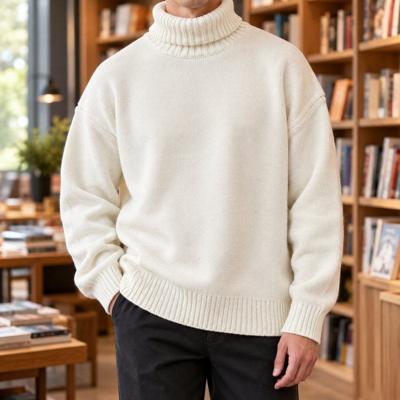 Marcel Turtleneck Sweater - White