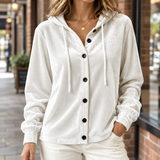 Ottilia Velvet Cardigan - White