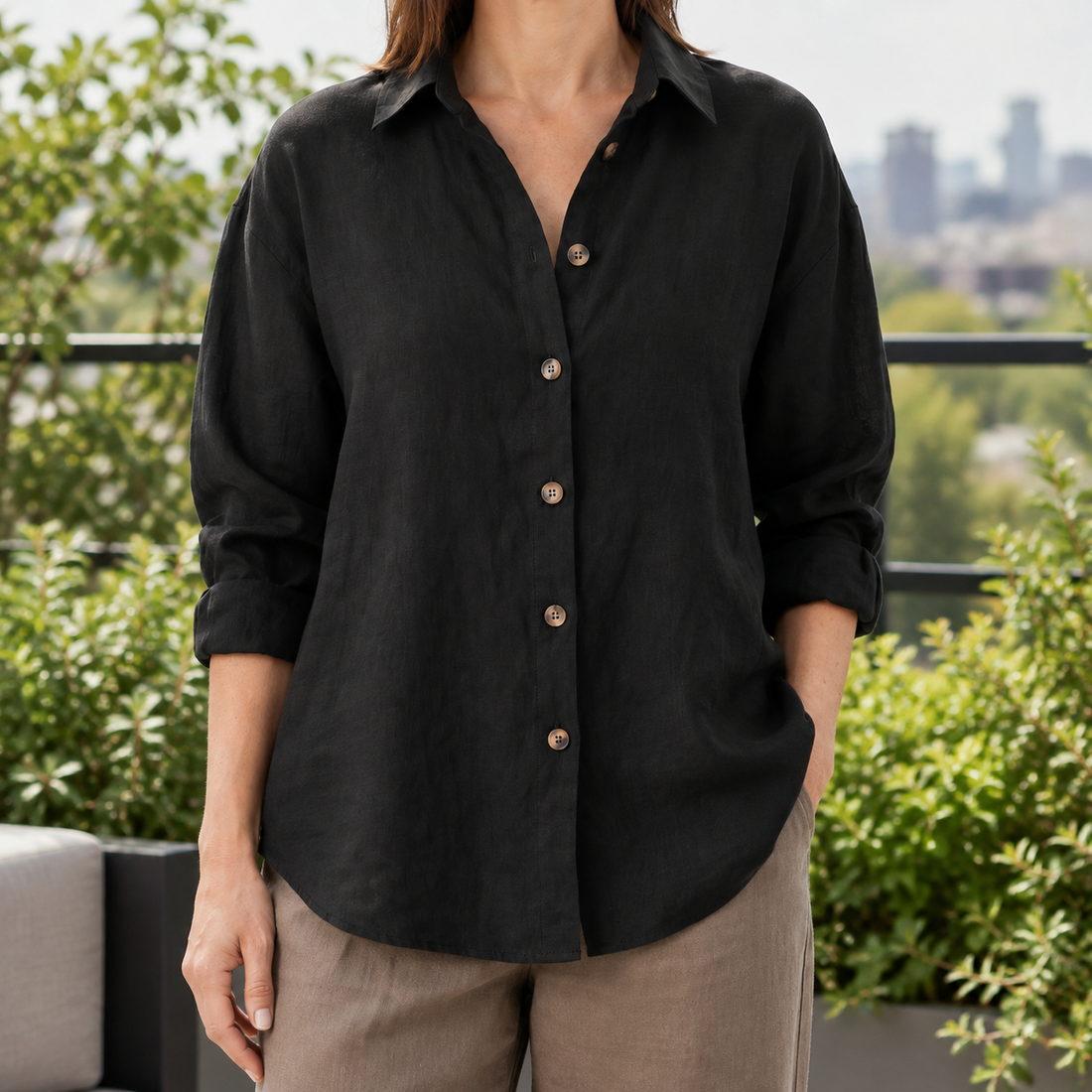 Brigitte-Marie Relaxed Shirt - Black