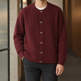Nico Cable Cardigan - Anchor Red