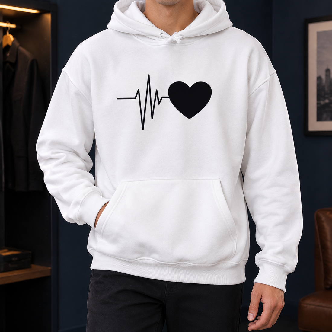 Oliver Heartbeat Hoodie - White