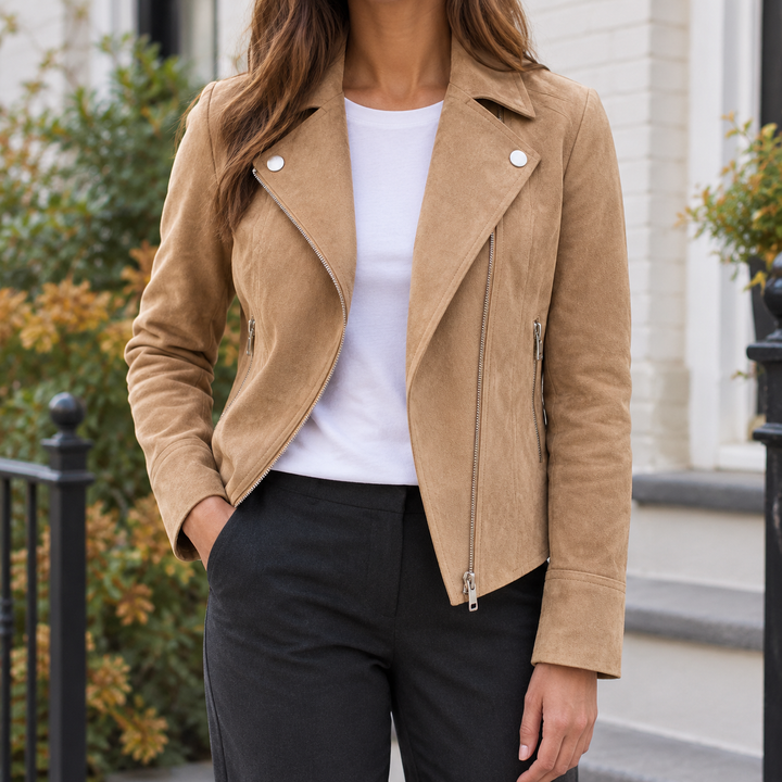 Francesca-Mae Suede Biker Jacket