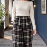 Sylvaine-Jane Straight Leg Pants - Plaid Black