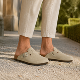 Barletta Buckle Clogs - Taupe