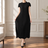 Cerys-Elise Chevron Dress - Black