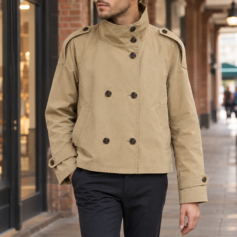Rodolphe Double Breasted Jacket - Khaki