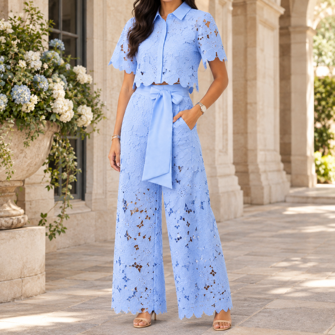 Fenna-June Wide-Leg Set - Light Blue 2