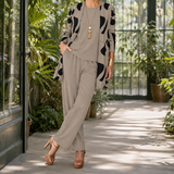 Celeste Printed Pants Set - Taupe